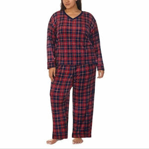 NWT Nautica Women's 2 Piece Fleece Pajama Sleepwear Set Bridget Plaid
